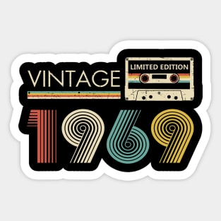 54th Birthday Vintage 1969 Limited Edition Cassette Tape Sticker